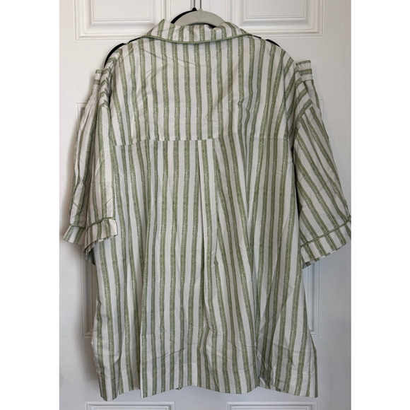 Princess Polly Striped Pajama Shorts Set Size 16 Green and White - Picture 5 of 11